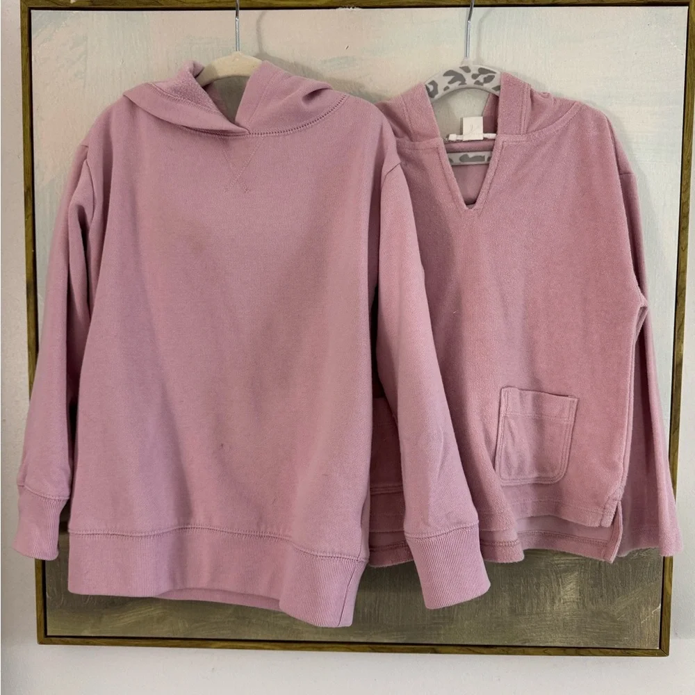 CREWCUTS J Crew Hoodie Set of 2 Terry Cotton Pink Size XS